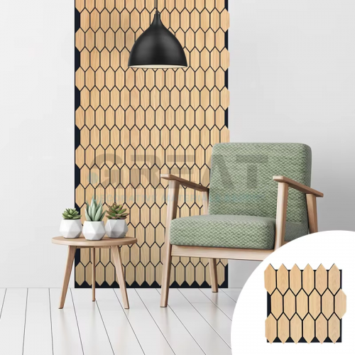 Brand authorization geometric veneer acoustic panel soundproof wall panel wood